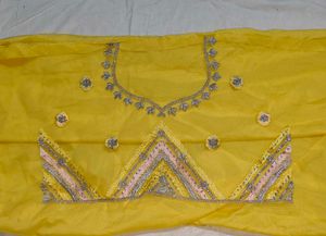 Yellow Lehenga With Silver Embroidery