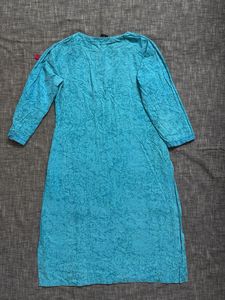 Turquoise Printed Kurta