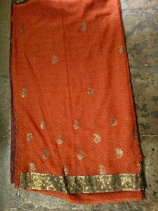 Orange Embellished Saree