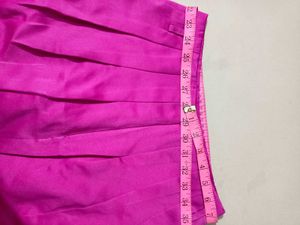 Hot Pink Pleated Mini Skirt
