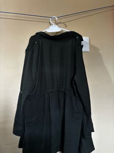 Women plus size green solid tie up shrug - 5XL