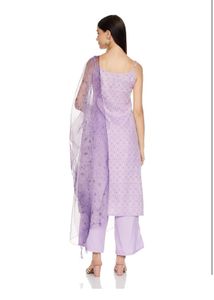 Suit set with organza dupatta