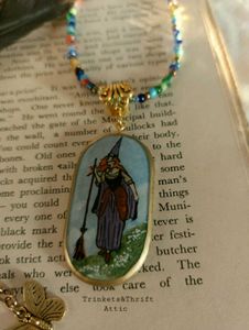 Gypsy Witch Pendant Beaded Necklace