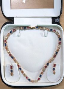 Colorful Gemstone Necklace & Earring Set