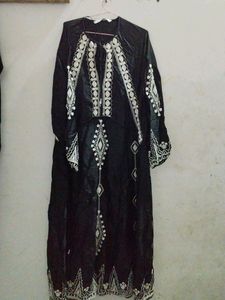 Zara Slik Floor Lanth Gown With Thread Work