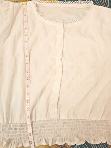 Cute White Button-Up Crop Top