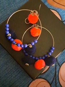 Blue And Pink Earrings