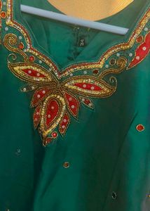 Embroidered Green Blouse