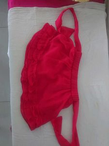 Red Ruffled Mini Skirt