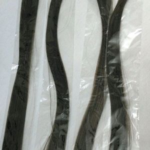 Hair Streak Colored Extension Highlighter For Women And Girls (Set Of 4pc) (Medium Brown)