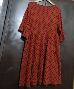 Rust Color Top Black Polka Dots For 42 Bust