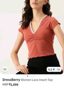 Women Lace Insert Top