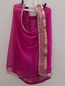 Pink Embellished Dupatta