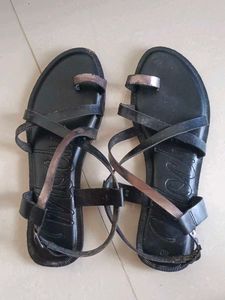 Mochi Black Strappy Sandals