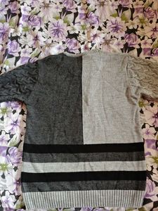 Two-Tone Knit Sweater
