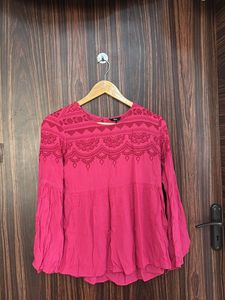 People Pink Peplum Top