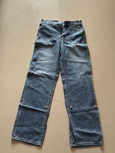 Combo Of Grey &amp; Blue Wide Leg Jeans