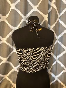 Zebra Print Halter Top