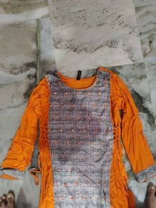 Orange &amp; Grey Kurta
