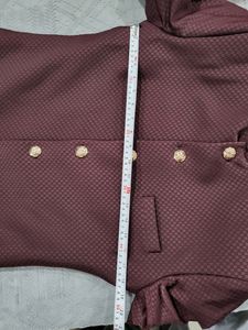 Men Dark Mauve Indo-Western Jacket
