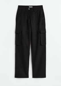Black Straight Cargo Trouser