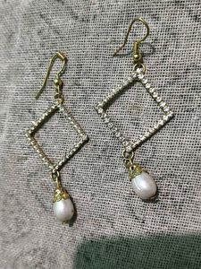 Sparkling Pearl Drop Earrings