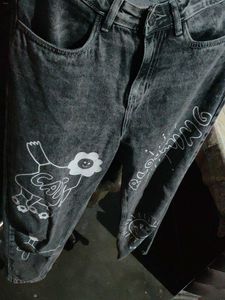 Painted Graphic Jeans
