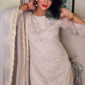 Adaah Designer Pakistani Straight Kurta &amp; Dupatta