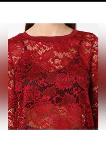 ONLYLace Top with Ribbed Hem