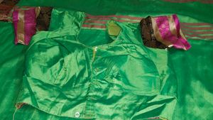 Elegant Green &amp; Pink Saree