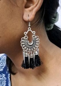 Silver Earrings With Tassels