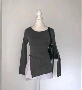 Grey Side Cute top🩶