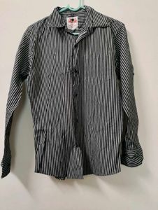 Striped Shirt With Faded Carbon Black Pant