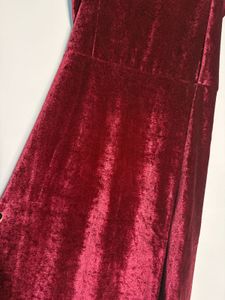 Burgundy Velvet Midi Dress