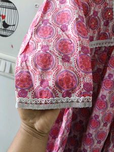 Pink Printed Kurta Set