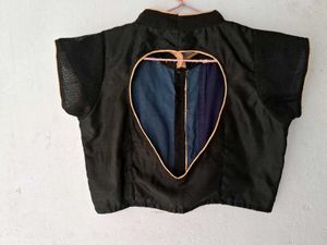 Vintage Black Button-Up Blouse