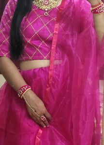 Stitched. Pink Lehenga Choli Set. Used Only Once