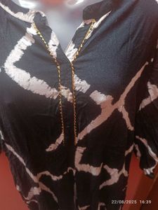 Xxl Printed Black Dress