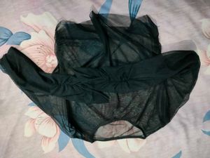 Black Mesh Crop Top