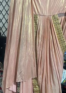 Pink Gold Saree Gown
