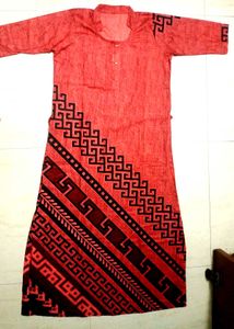 Red Patterned Two-Piece Set