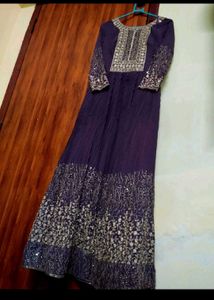 Elegant Purple Ethnic Anarkali Set
