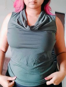 Stylish Sleeveless Cowl Neck Top