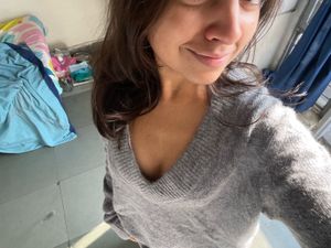 zara Cozy Gray V-Neck Sweater