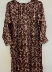 Printed Brown Kurta Set
