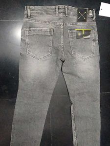 Sky Machine Grey Ripped Jeans Size-30