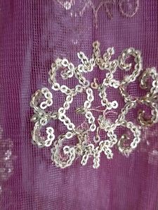Burgundy &amp; Gold Embellished Dupatta With Border