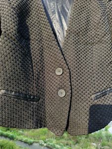 Korean Black Jacket With Textured Fabric
