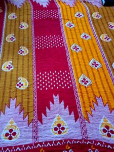 Red Bandhani Print Saree