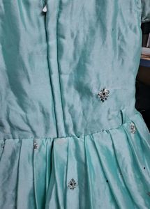 small girl  sky blue  stylish frock